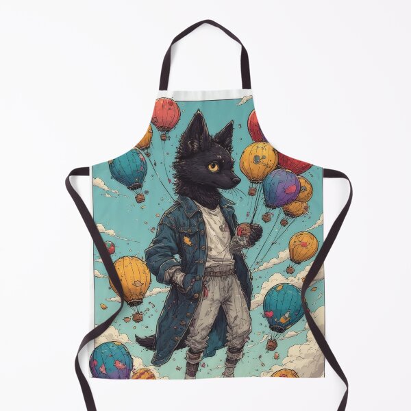 Item preview, Anthropomorphic wolf with balloons in the sky designed and sold by Mianku | Für das Leben.