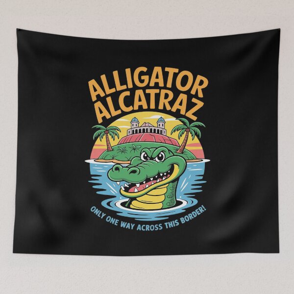 Item preview, Alligator Alcatraz Only One Way Across This Border  designed and sold by PowAcademy.