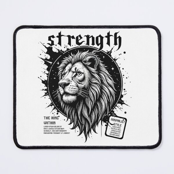 Item preview, Strength Minimalist Lion Head T-Shirt Courage & Leadership Symbol Design designed and sold by Design-Pro-21.