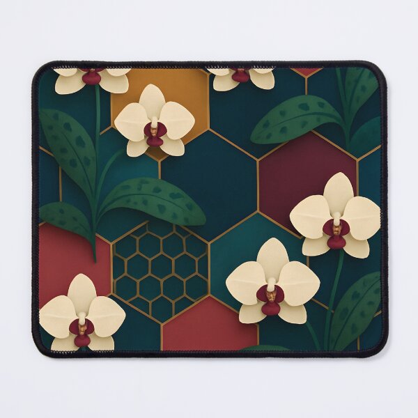Item preview, Tessellated Hexagon x Orchidaceae Art Print – Jewel Tones designed and sold by Artsy-With.
