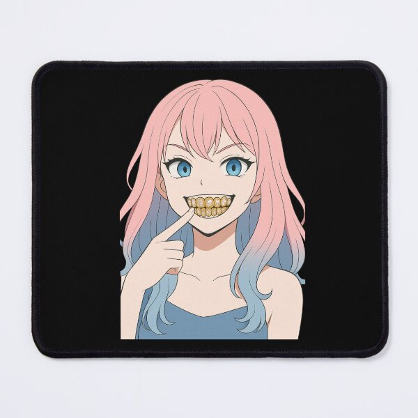 Item preview, Grillz Anime Girl with Diamond Grillz – Cool Smile Trendy Style Art designed and sold by flexxtees.