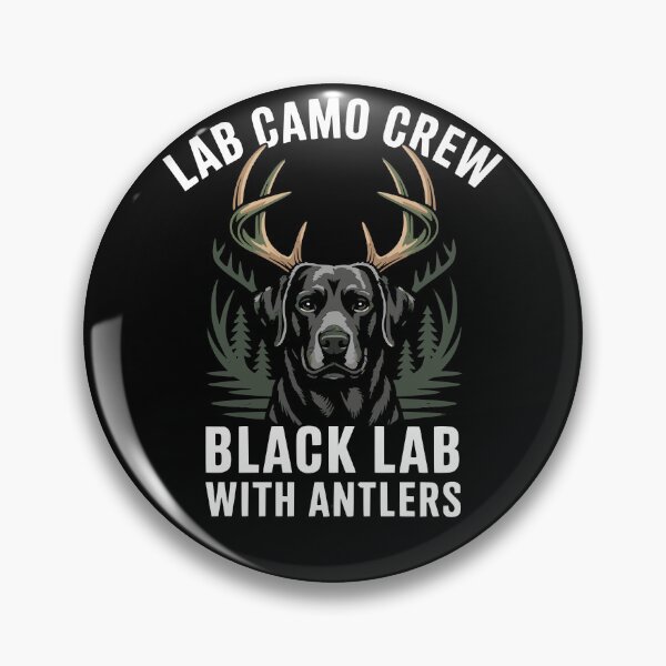 Item preview, Lab Camo Crew – Black Lab With Antlers Deer Hunting Dog designed and sold by pkk72.