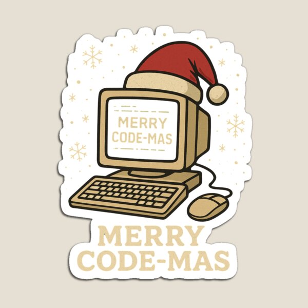 Item preview, Merry Code-Mas – Retro Computer Christmas Design for Programmers designed and sold by ChainLogic.