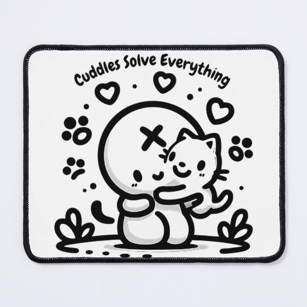 Item preview, Cuddles Solve Everything Cat Hug Love designed and sold by DrawDrip.