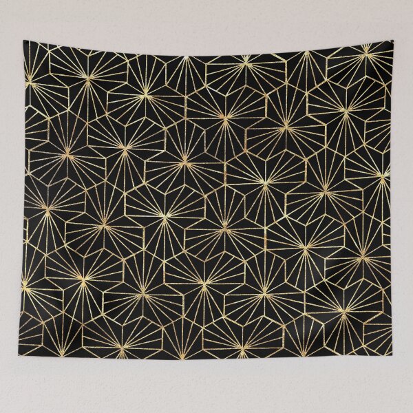 Item preview, Modern Vintage Art Deco Gold Black Star Pattern designed and sold by tanjica.
