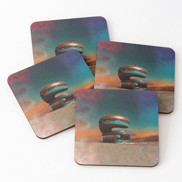 Item preview, Galactic Route 66: Retro-Futurist Space Age Diner in Psychedelic Desert – Surreal Sci-Fi Art Print designed and sold by DeluluWear.