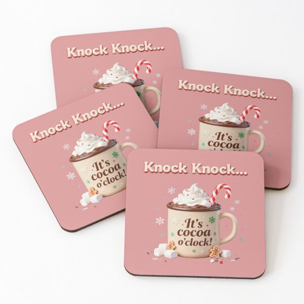 Item preview, Knock Knock Cocoa O’Clock – Cute Christmas Hot Cocoa Mug Design | Festive Holiday Cocoa Art designed and sold by VelvetSkyStudio.