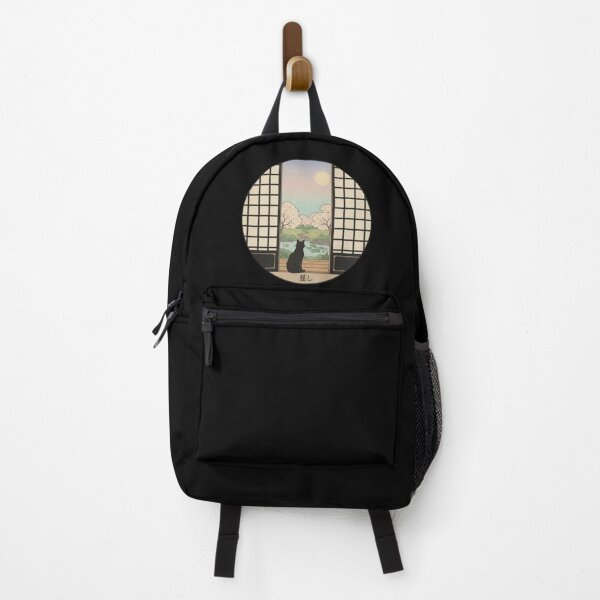 Item preview, Japanese Black Cat& Sakura Spring- Lo-fi Aesthetic Window designed and sold by SC-Shop-.