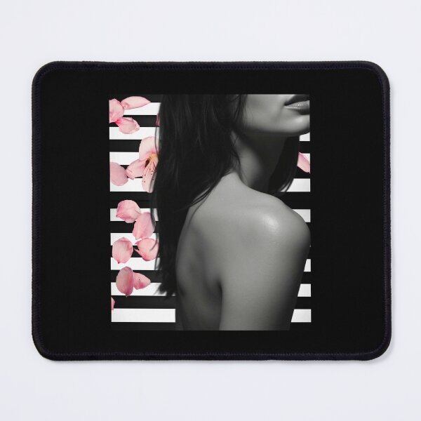 Item preview, B&W Silhouette with Striped Monochrome Background designed and sold by MetaModel Studio.