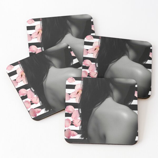 Item preview, B&W Silhouette with Striped Monochrome Background designed and sold by MetaModel Studio.