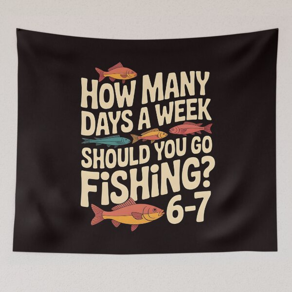 Item preview, Six Seven Fishing Meme – How Many Days a Week Should You Go Fishing designed and sold by Redgiant87x.