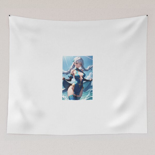 Item preview, Water Guardian Anime Waifu: Aquarelle Mizunagi in Blue Cheongsam designed and sold by iloveanimechibi.