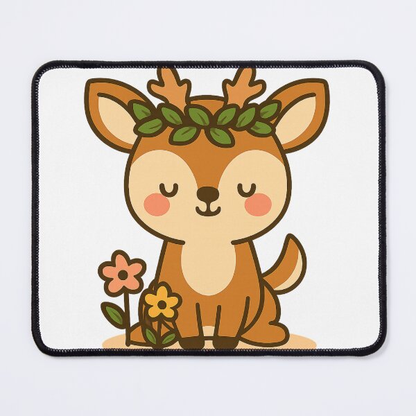 Item preview, Cute Kawaii Deer with Flower Crown designed and sold by MIArt Studio.