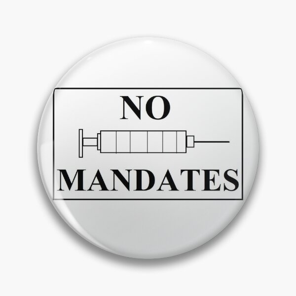 Item preview, No vaccine mandates logo designed and sold by AK Designs LLC of New Hampshire.