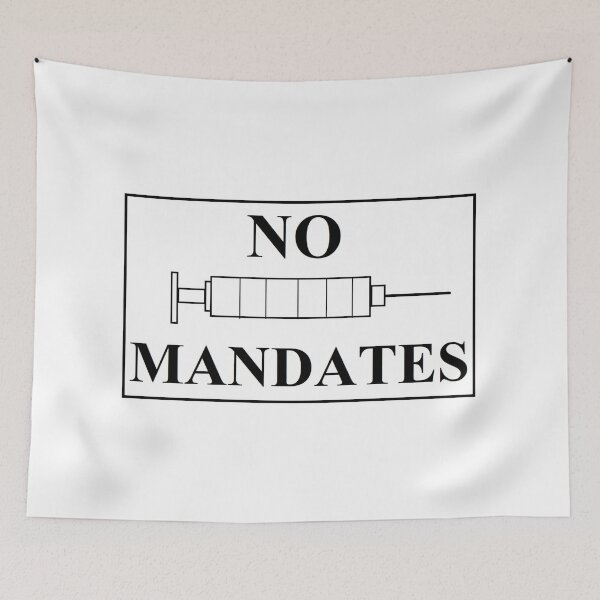 Item preview, No vaccine mandates logo designed and sold by AK Designs LLC of New Hampshire.