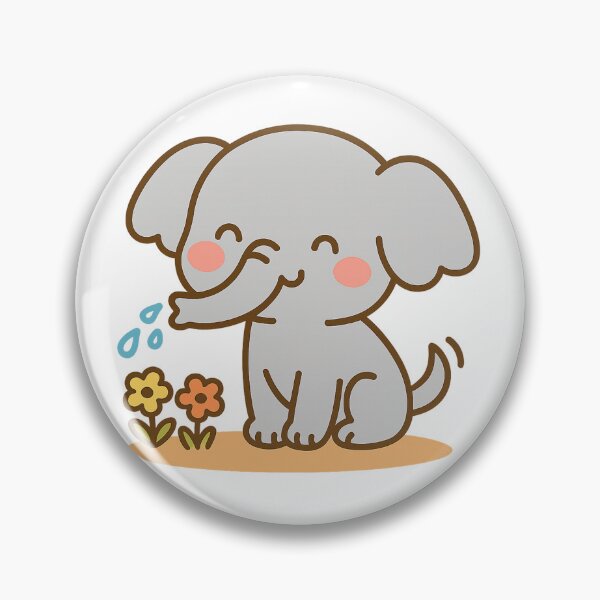 Item preview, Cute Kawaii Elephant Watering Flowers designed and sold by MIArt Studio.
