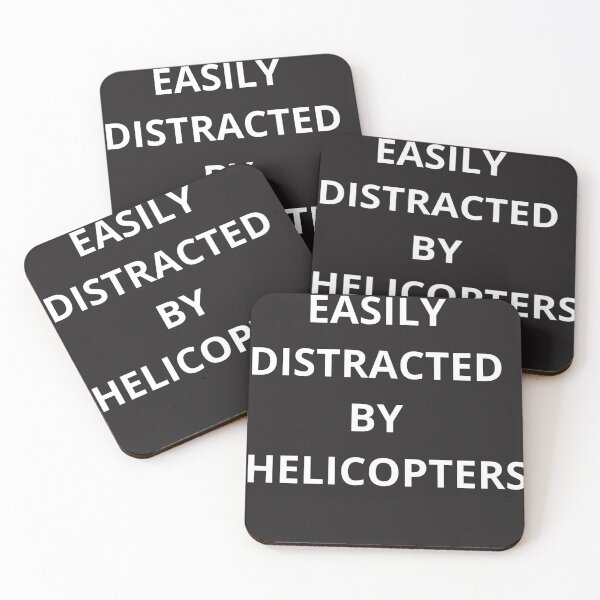Item preview, Easily Distracted by Helicopters – Funny Aviation Quote Text Tee designed and sold by CuteOasis.