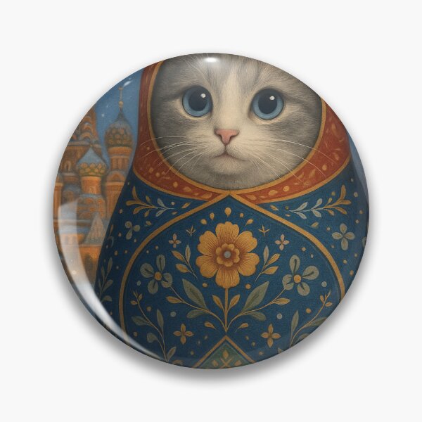 Item preview, Katiu Matryoshka – Slavic Winter Fantasy Cat Art designed and sold by LovelyCatGalaxy.