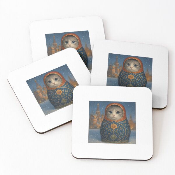 Item preview, Katiu Matryoshka – Slavic Winter Fantasy Cat Art designed and sold by LovelyCatGalaxy.