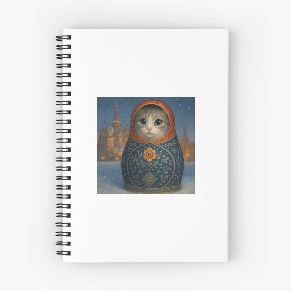 Item preview, Katiu Matryoshka – Slavic Winter Fantasy Cat Art designed and sold by LovelyCatGalaxy.