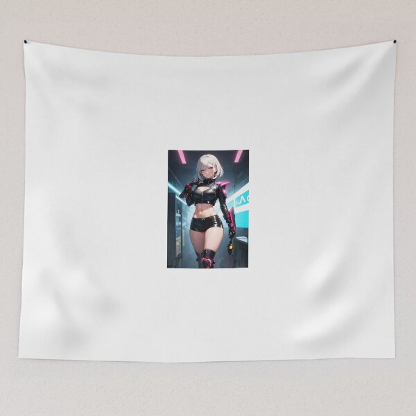 Item preview, Futuristic Cyberpunk Anime Girl: Pink Neon Tech Style designed and sold by iloveanimechibi.