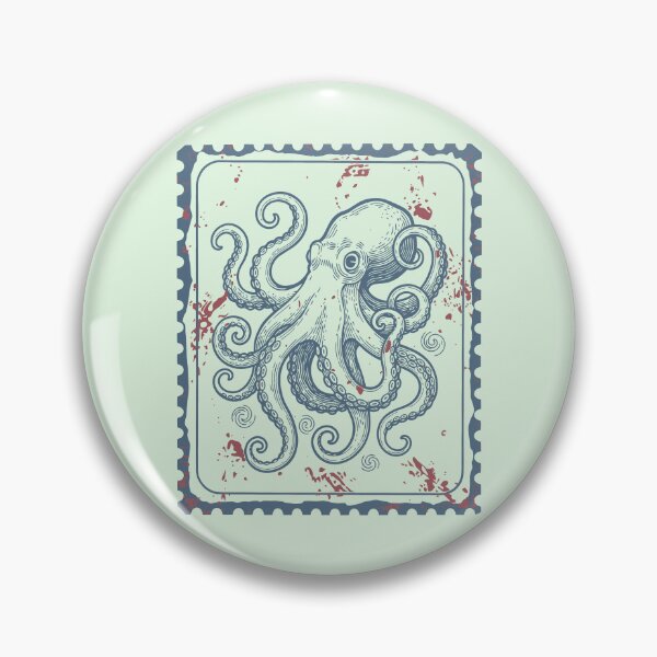 Item preview, Octopus Sea Animal Vintage Kraken Stamp  designed and sold by Y-Vibes.