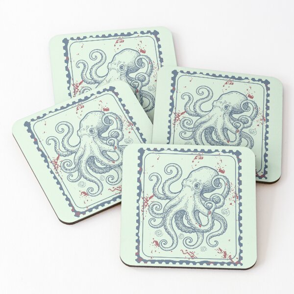 Item preview, Octopus Sea Animal Vintage Kraken Stamp  designed and sold by Y-Vibes.