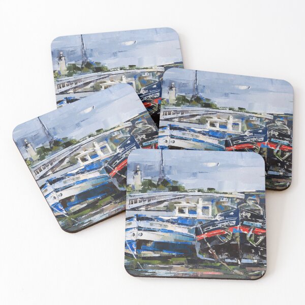 Item preview, Volodymyr Hlukhomanuk: Boats and Bridge designed and sold by ukrainianvin.