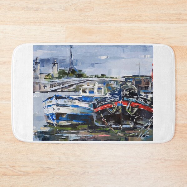 Item preview, Volodymyr Hlukhomanuk: Boats and Bridge designed and sold by ukrainianvin.