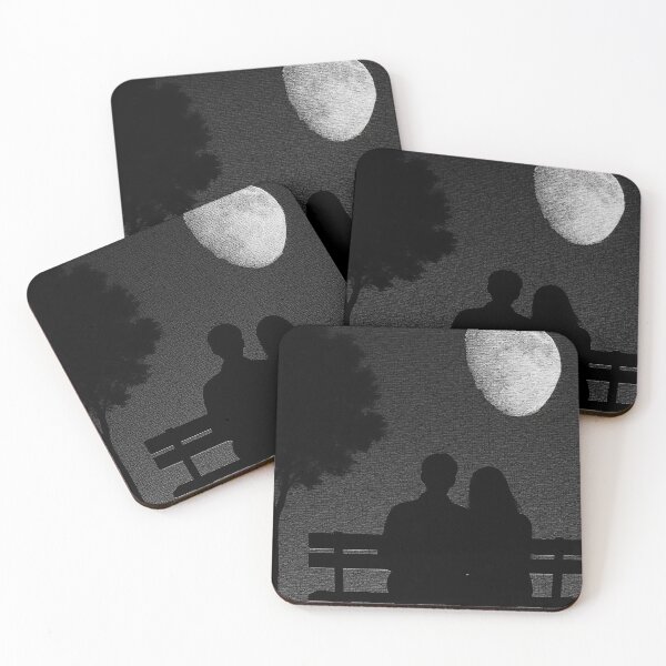 Item preview, couple watching the moon from sitting in park  designed and sold by rfbtrade.