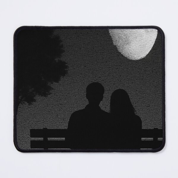 Item preview, couple watching the moon from sitting in park designed and sold by rfbtrade.