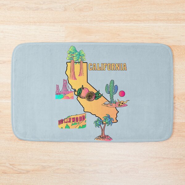 Item preview, Vibrant California State Map: Golden State Icons Retro Sunset Design designed and sold by mashmosh.