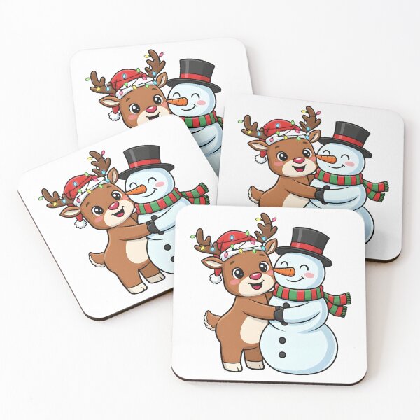 Item preview, Cute Reindeer and Snowman Hug designed and sold by dreephic22.
