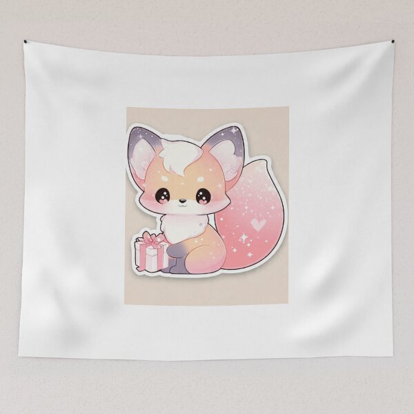 Item preview, Pastel Kawaii Fox – Cute Pink Fox designed and sold by Chicbyvalde973.