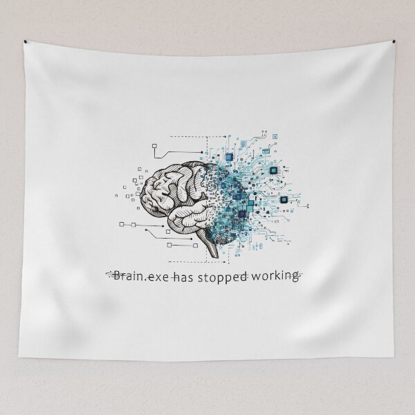 Item preview, Brain.exe Has Stopped Working - Sci-Fi Programmer Meme & Digital Burnout Gift designed and sold by SylwiaPrint.
