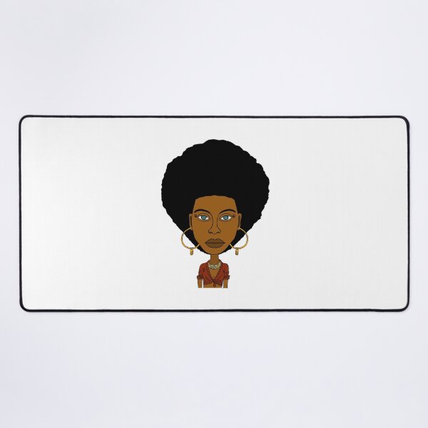 Item preview, Afro Queen – Green Eyes, Golden Hoops & Ankh Power, Illustration. designed and sold by Eric Sintès.
