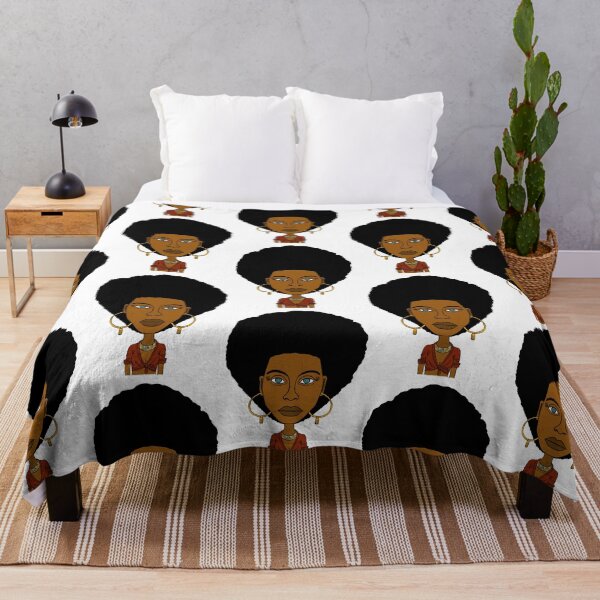 Item preview, Afro Queen – Green Eyes, Golden Hoops & Ankh Power, Illustration. designed and sold by Eric Sintès.