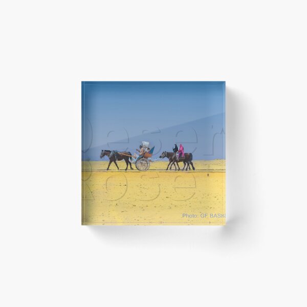 Item preview, Desert rose, egyptian horse carriage and horses with locals travelling  designed and sold by rfbtrade.