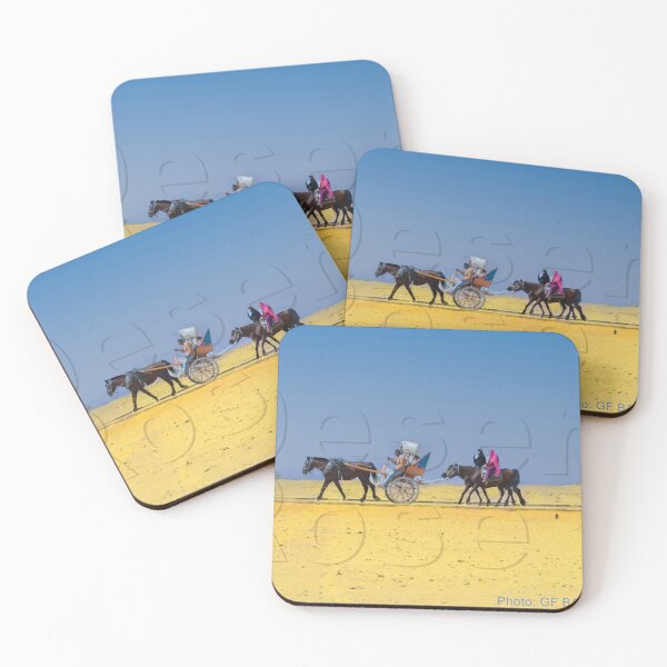 Item preview, Desert rose, egyptian horse carriage and horses with locals travelling  designed and sold by rfbtrade.