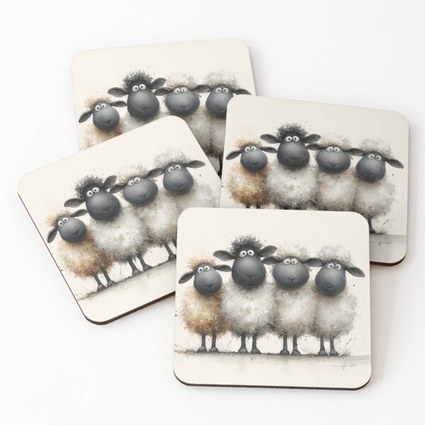 Item preview, Gorgeous Valaise Blacknose Sheep ' A Little Line of Sheep’ BY SHiRLeY MacARTHuR designed and sold by Shirley MacArthur Art.