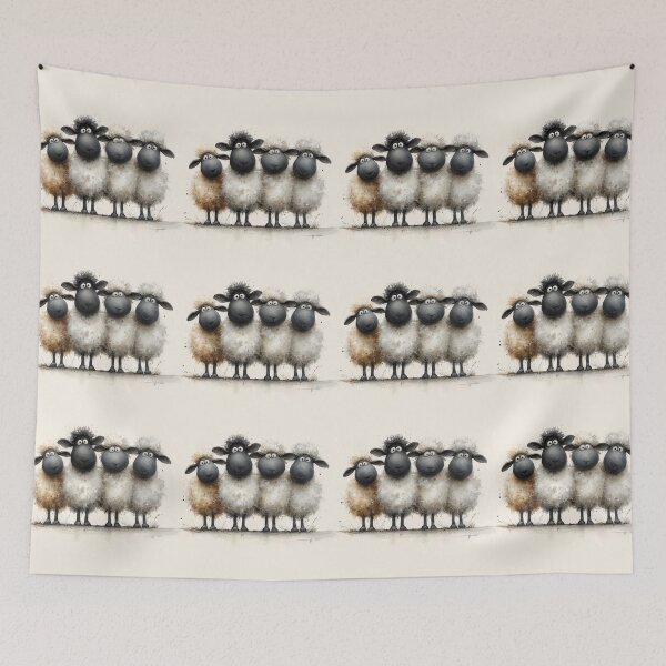 Item preview, Gorgeous Valaise Blacknose Sheep ' A Little Line of Sheep’ BY SHiRLeY MacARTHuR designed and sold by Shirley MacArthur Art.