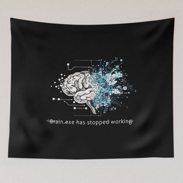 Item preview, Brain.exe Has Stopped Working - Sci-Fi Programmer Meme & Digital Burnout Gift designed and sold by SylwiaPrint.