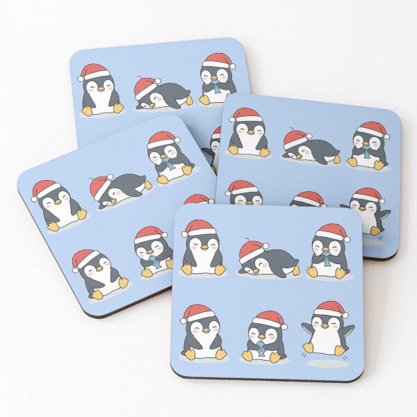 Item preview, Cute Christmas Penguin Set – Adorable Holiday Cartoon Penguins designed and sold by Tidarat-27.