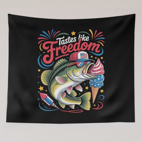 Item preview, Tastes Like Freedom Bass Fishing 4Th Of July  designed and sold by MeowtivationP.