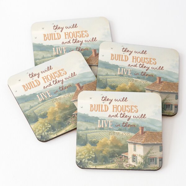 Item preview, Scripture Quote 'They Will Build Houses' designed and sold by Picket Fence Prints.