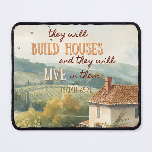Item preview, Scripture Quote 'They Will Build Houses' designed and sold by Picket Fence Prints.