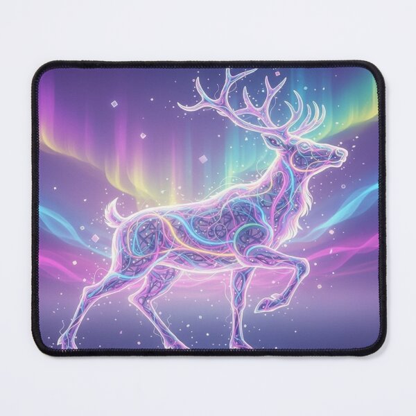 Item preview, Neon Glow Stag Aurora Borealis Fantasy Art designed and sold by Studio-DeLuz.