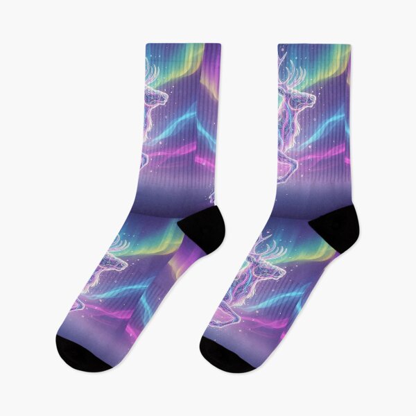 Item preview, Neon Glow Stag Aurora Borealis Fantasy Art designed and sold by Studio-DeLuz.