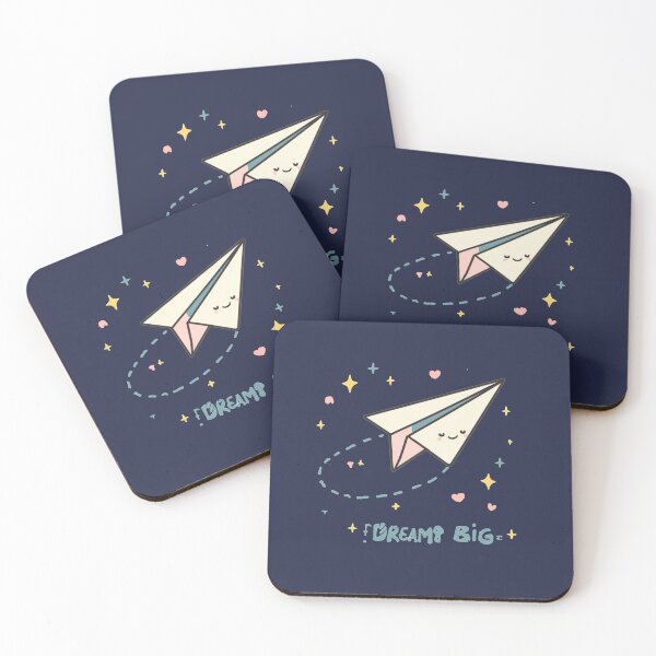 Item preview, Cute Paper Airplane “Dream Big” Kawaii Illustration designed and sold by Tidarat-27.