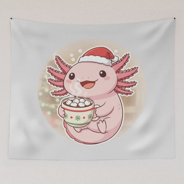 Item preview, Hot Cocoa Axolotl – Cozy Christmas Kawaii Design designed and sold by Axolotl-Lovver.